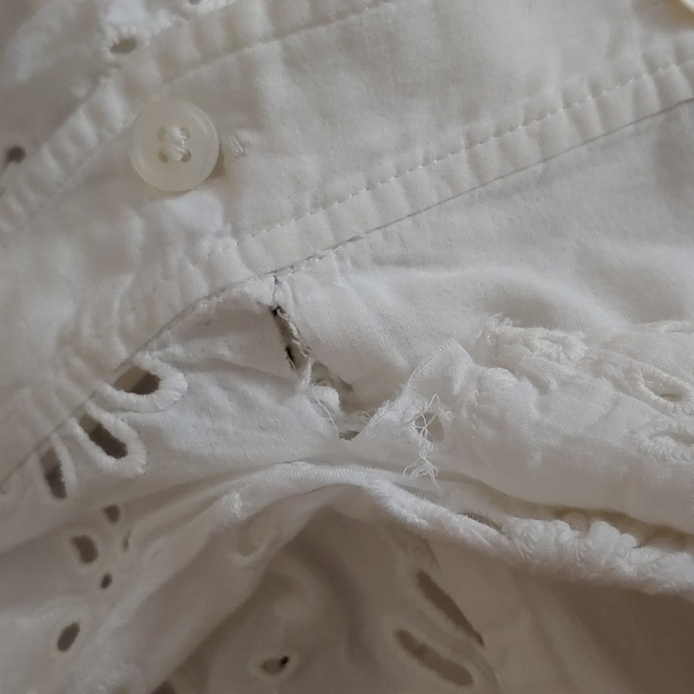 Veronica Beard White Eyelet Button-Down Mini Dress - Picture 13 of 15
